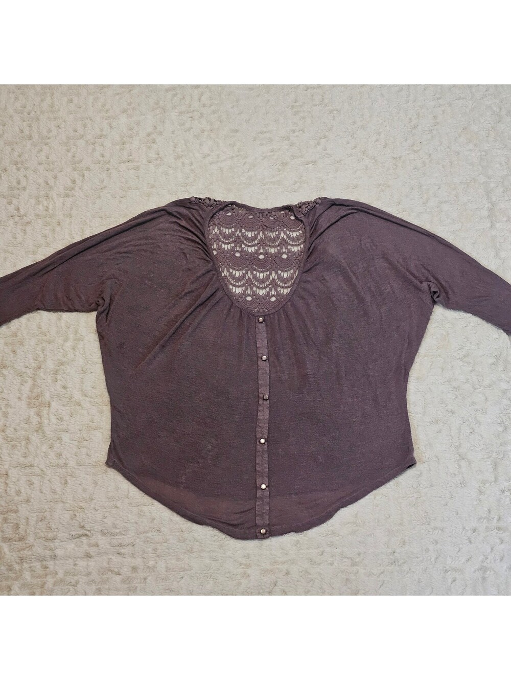 Love Culture Mauve Crochet Lace Back Top S